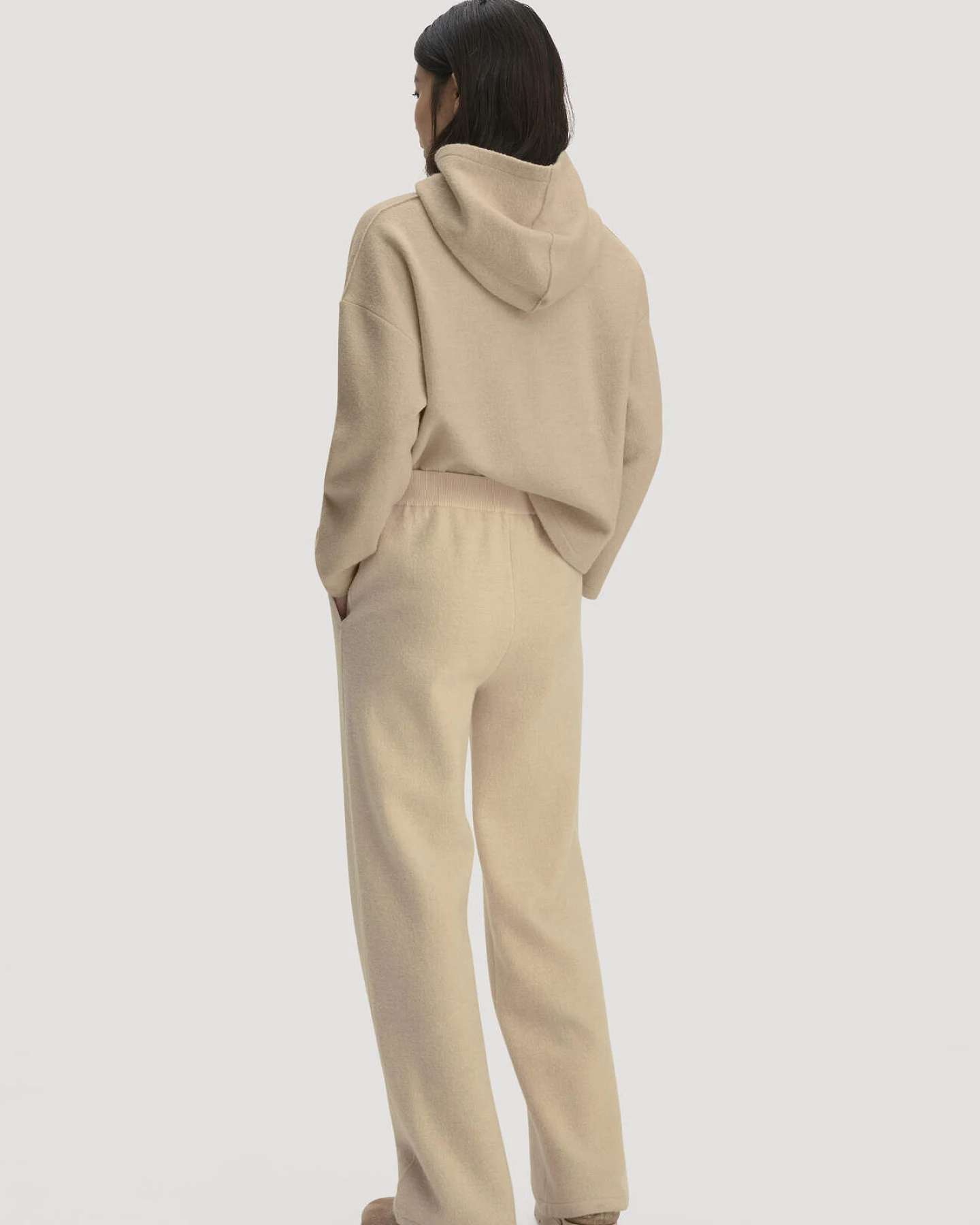 hessnatur Damen Strickhose Relaxed aus Bio-Merinowolle - beige - Größe XS – Ansicht 2