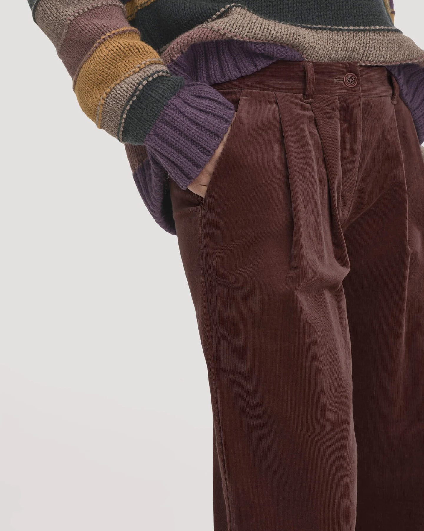 hessnatur Damen Cordhose Wide Leg aus Bio-Baumwolle - rot - Größe 40 – Ansicht 3