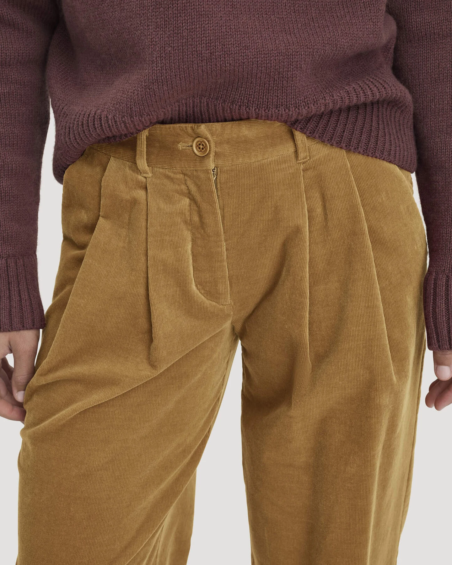 hessnatur Damen Cordhose Wide Leg aus Bio-Baumwolle - orange - Größe 40 – Ansicht 3
