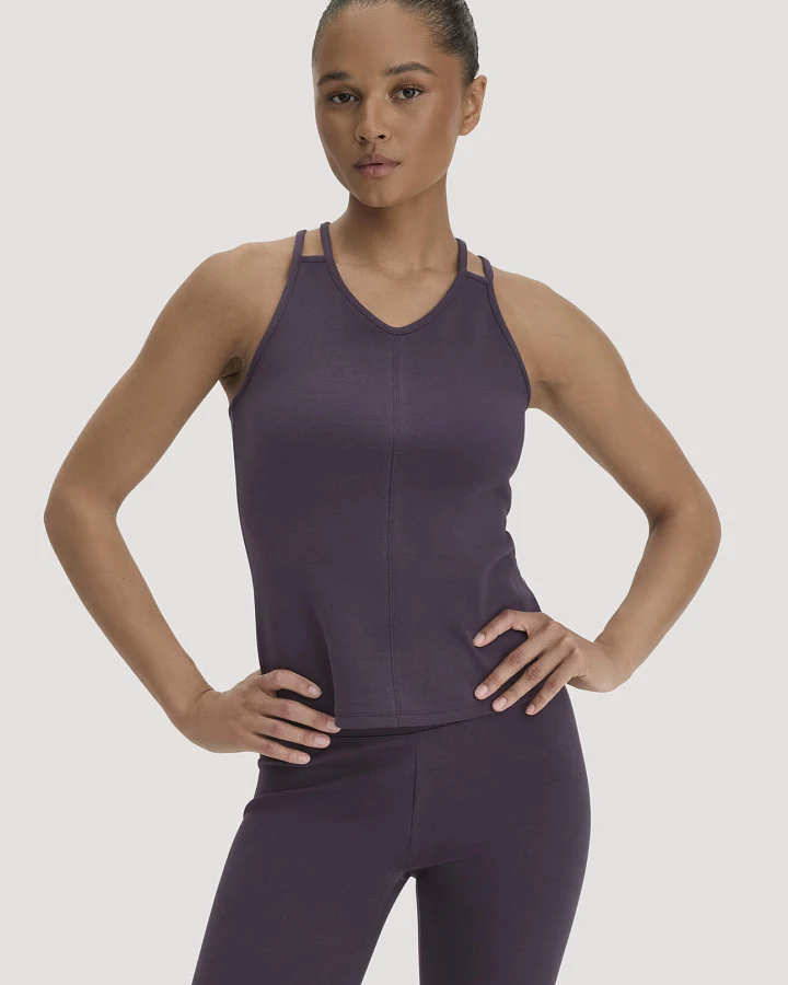 hessnatur Loungewear Top Fitted ACTIVE COMFORT aus Bio-Baumwolle - lila - Größe 44