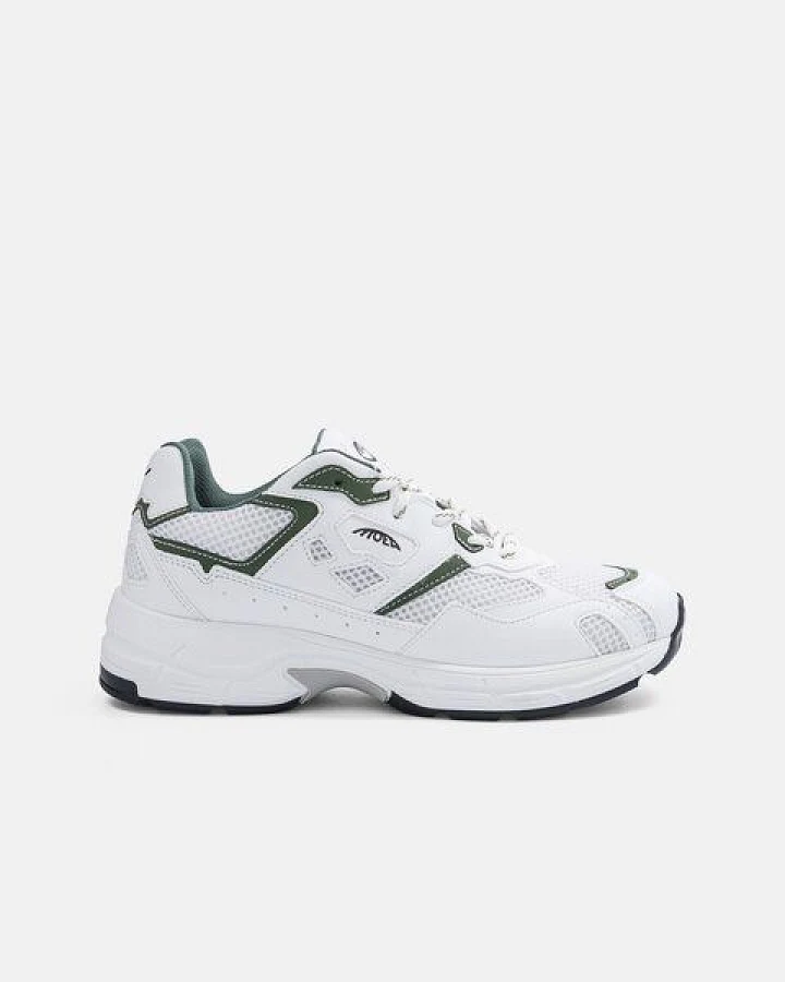 MoEa Sneakers Rush - White & Green - Apple