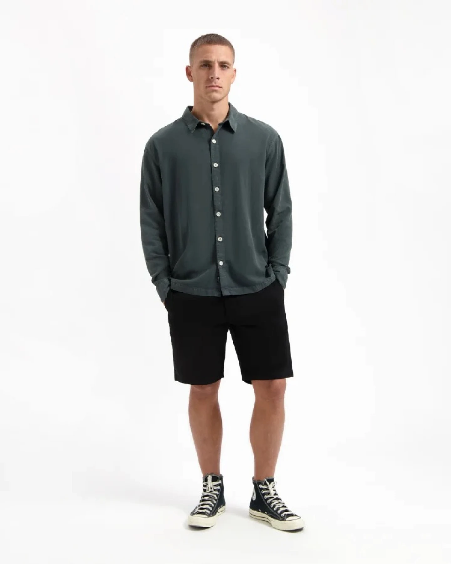 Kuyichi Herren vegan Overshirt Ls Jack Woodland Gray – Ansicht 2