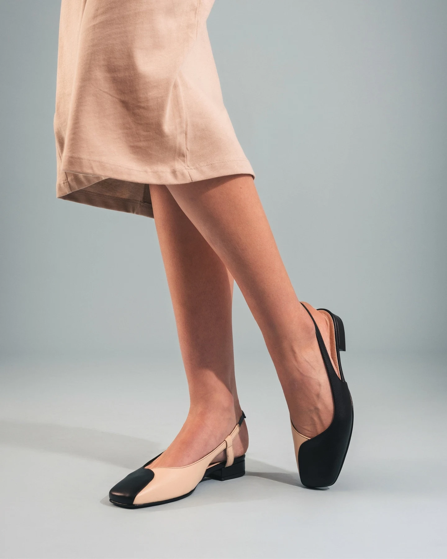 NAE Damen vegan Ballerinas Diana Beige/Schwarz – Ansicht 2