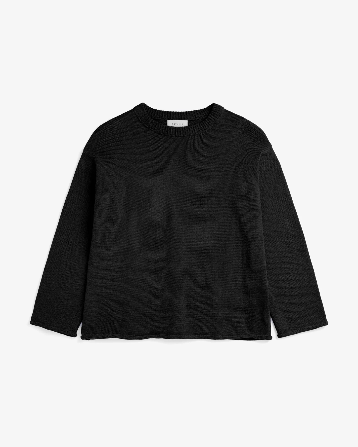 Rotholz Damen vegan Strickpullover Oversize Schwarz – Ansicht 2