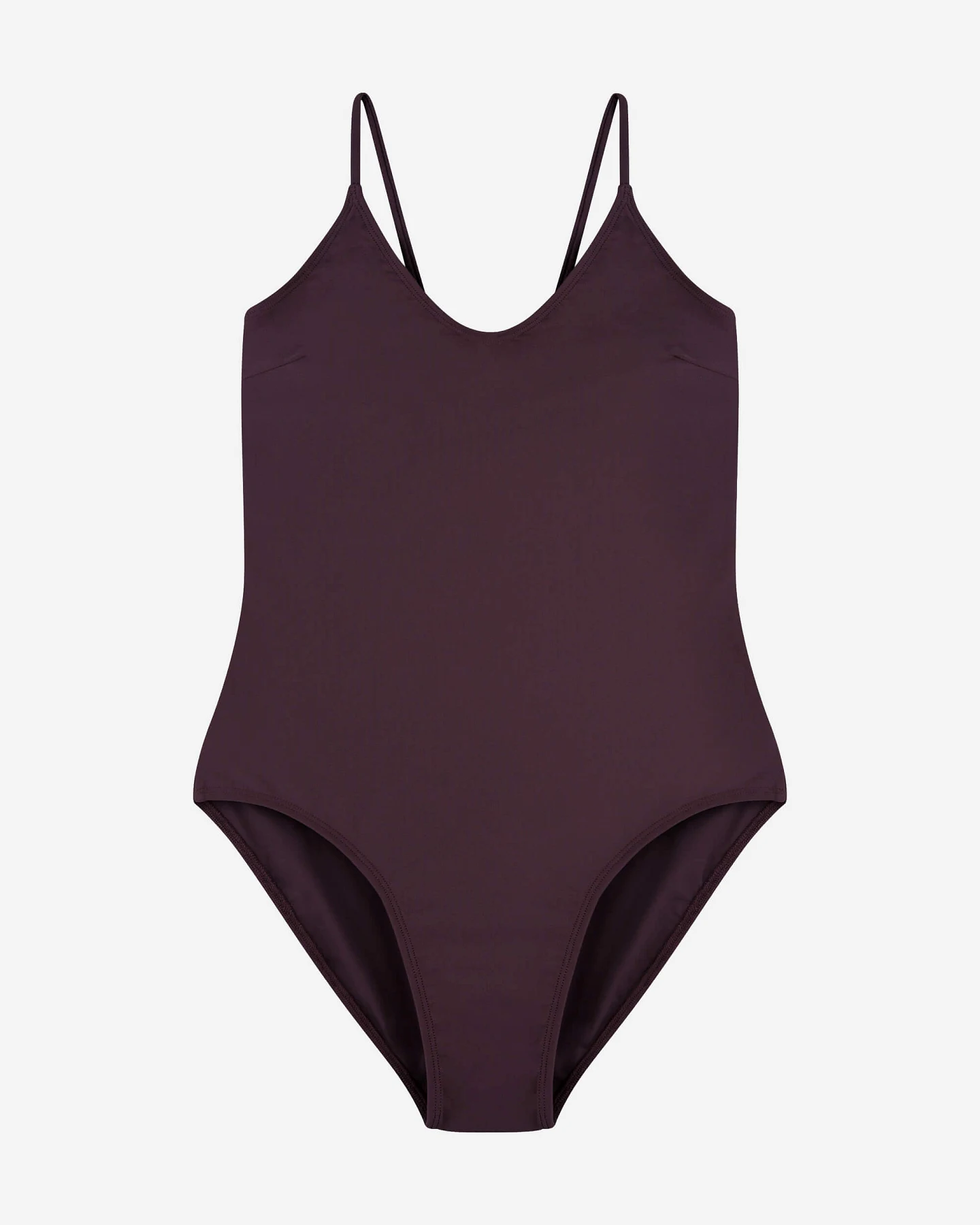 MATONA Damen vegan Badeanzug V-Ausschnitt Aubergine – Ansicht 2