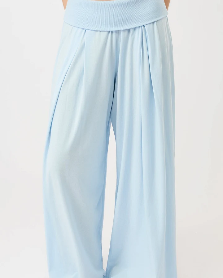 MANDALA Damen vegan Lounge Hose Hellblau
