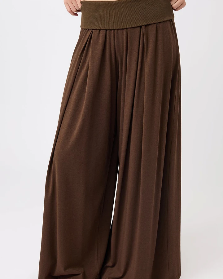 MANDALA Damen vegan Lounge Hose Wilderness Brown