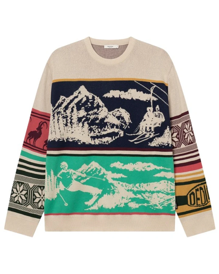 DEDICATED - Sweater Mora Retro Ski Blocks - Pullover Gr S bunt