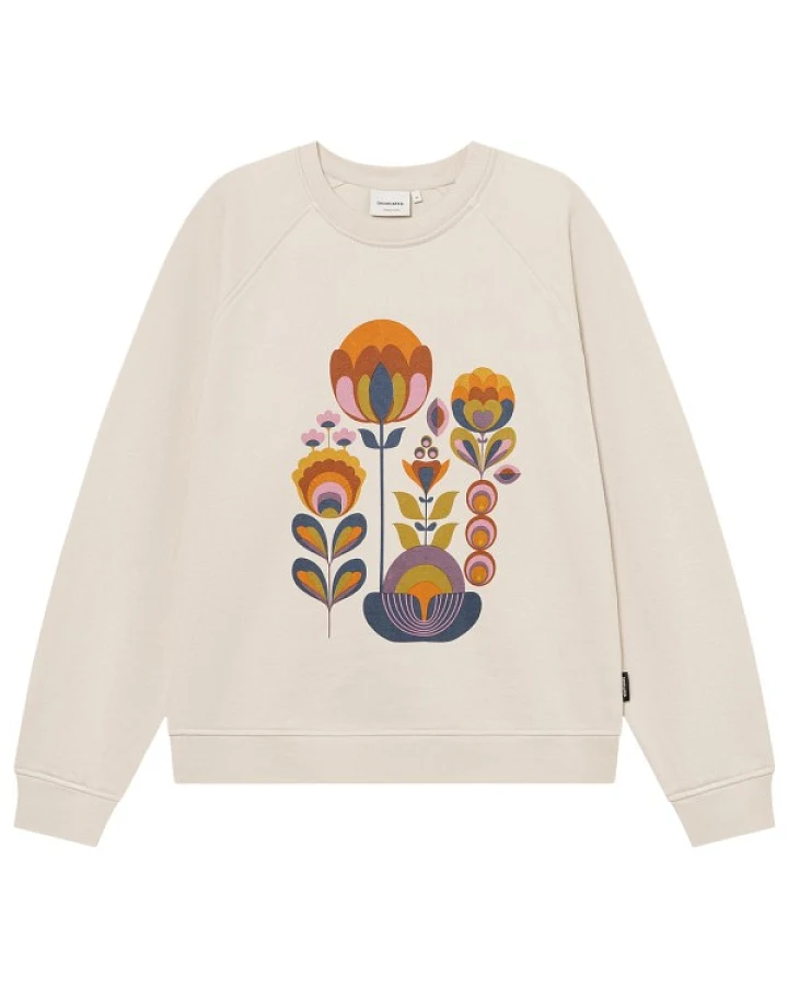 DEDICATED - Women's Sweatshirt Ystad Autumn Harvest - Pullover Gr XS beige