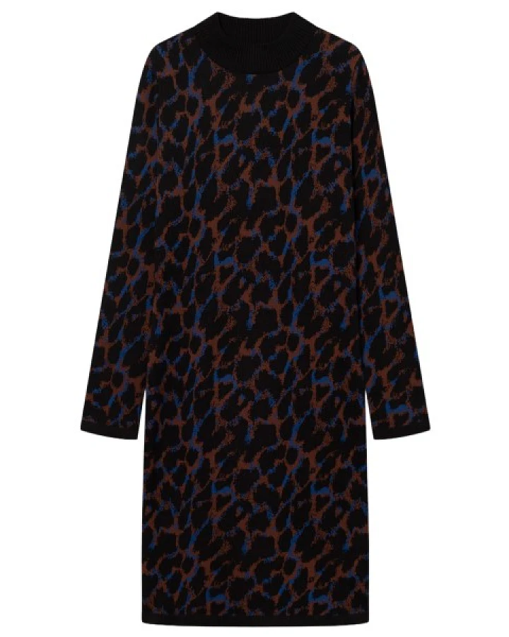 DEDICATED - Women's Dress Lo Leopard - Kleid Gr XS schwarz