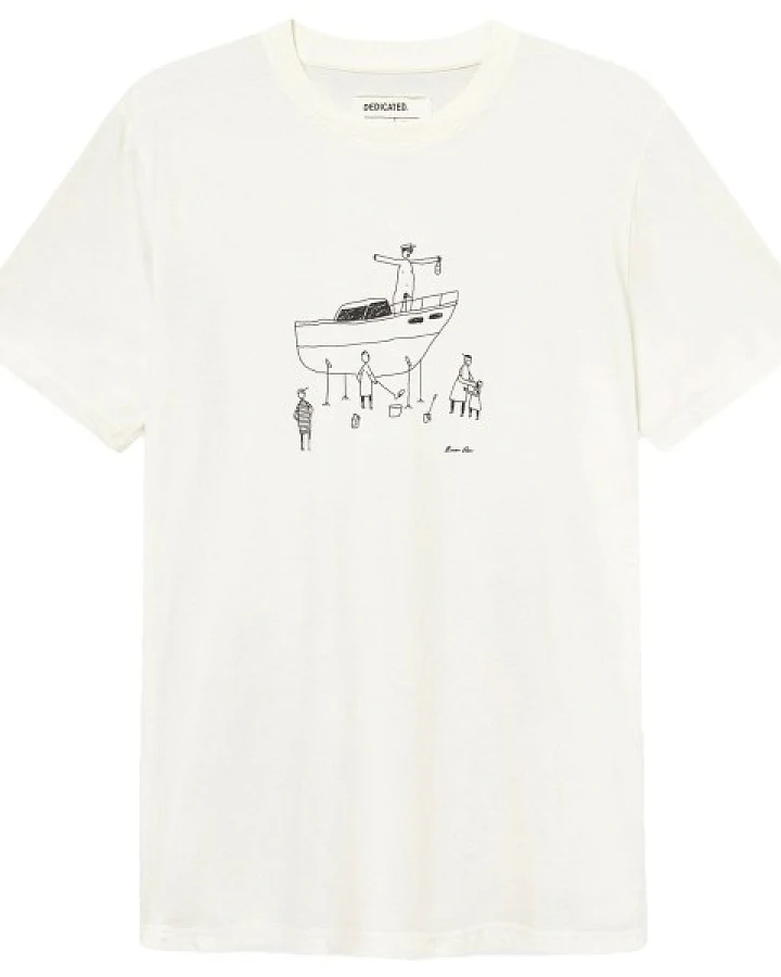 DEDICATED - T-Shirt Stockholm All Out Boat - T-Shirt Gr S weiß