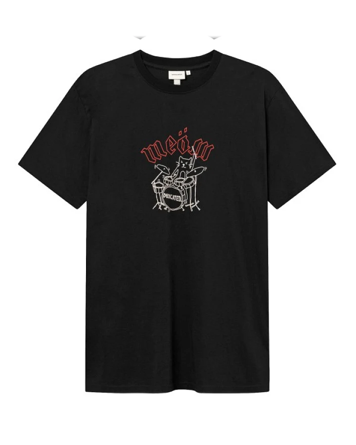 DEDICATED - T-Shirt Stockholm Meow - T-Shirt Gr S schwarz