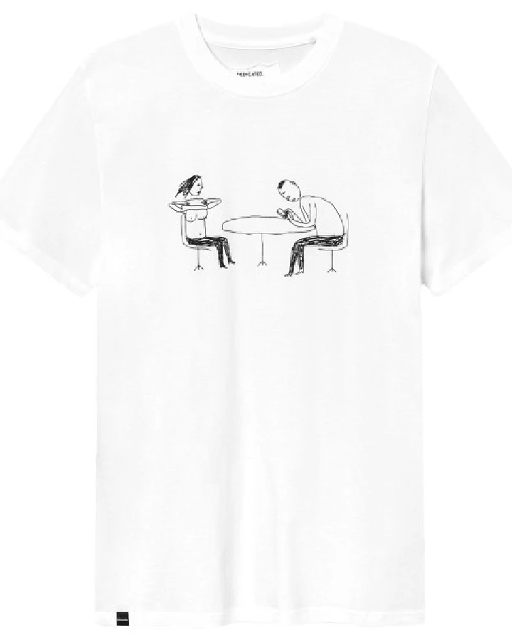 DEDICATED - T-Shirt Stockholm Phoney Date - T-Shirt Gr S weiß