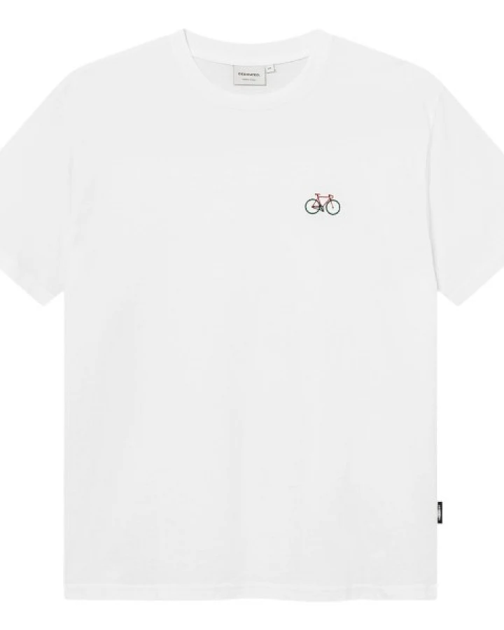 Produktseite: DEDICATED - T-Shirt Stockholm Race Bike EMB - T-Shirt Gr S weiß