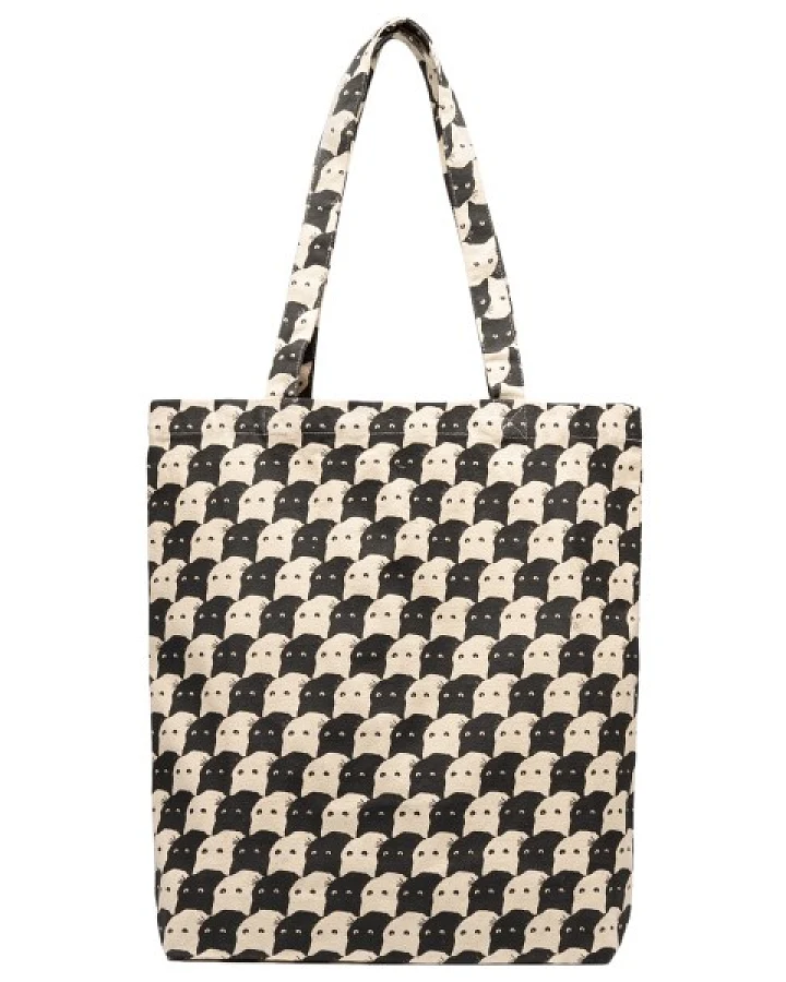 DEDICATED - Tote Bag Torekov Pepita Cats - Tasche Gr One Size beige