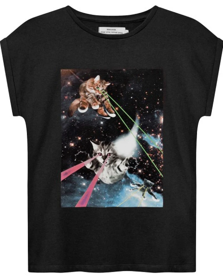 DEDICATED - Women's T-Shirt Visby Lazer Cats Gr XS schwarz