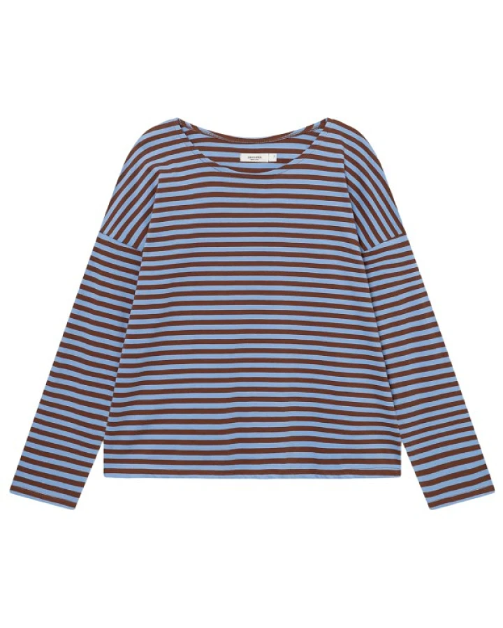 DEDICATED - Women's Top Humledal Stripes - Longsleeve Gr XS grau