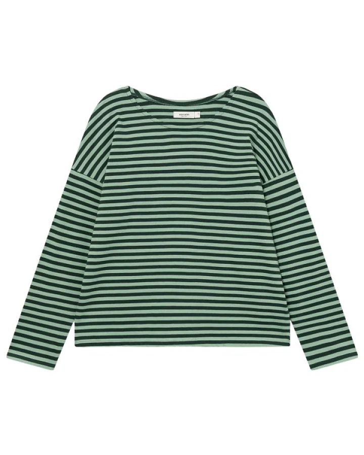DEDICATED - Women's Top Humledal Stripes - Longsleeve Gr XS grün