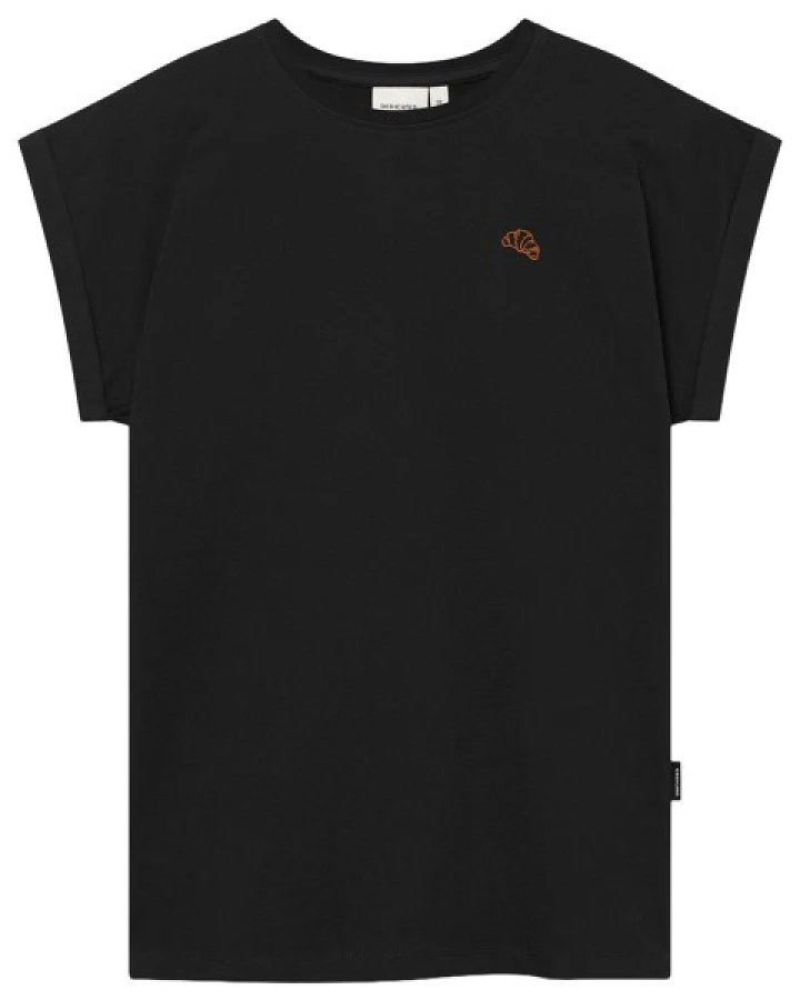 DEDICATED - Women's T-Shirt Visby Croissant EMB - T-Shirt Gr XS schwarz