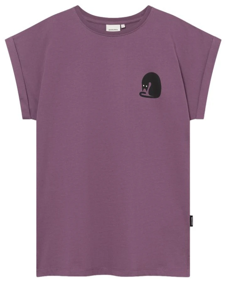 DEDICATED - Women's T-Shirt Visby Curious Cat - T-Shirt Gr M lila