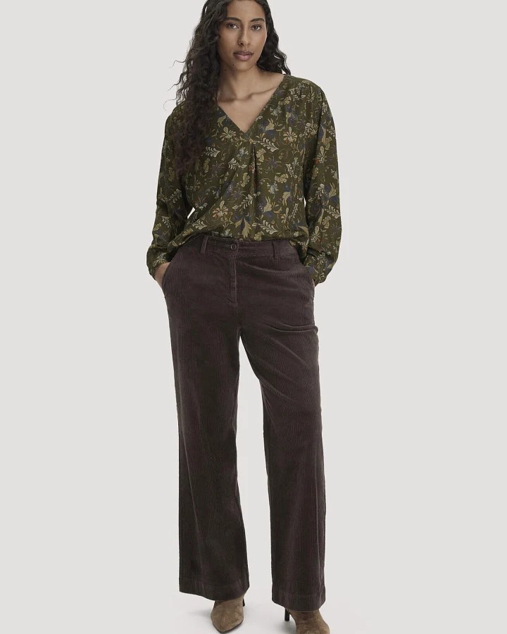 hessnatur Damen Cordhose Wide Leg Relaxed aus Bio-Baumwolle - braun - Größe 34