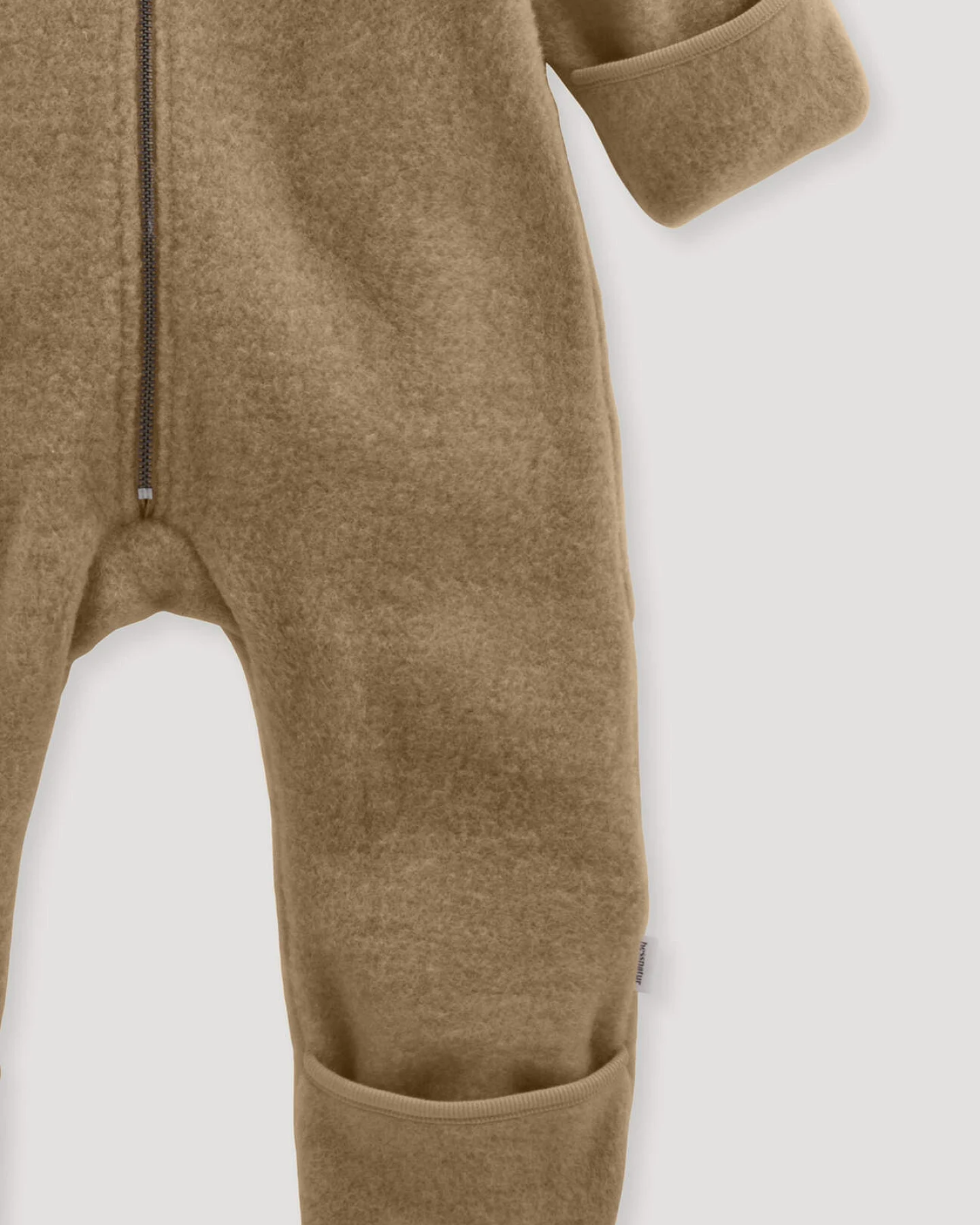 hessnatur Baby Wollfleece Overall aus Bio-Merinowolle - braun - Größe 50/56 – Ansicht 3