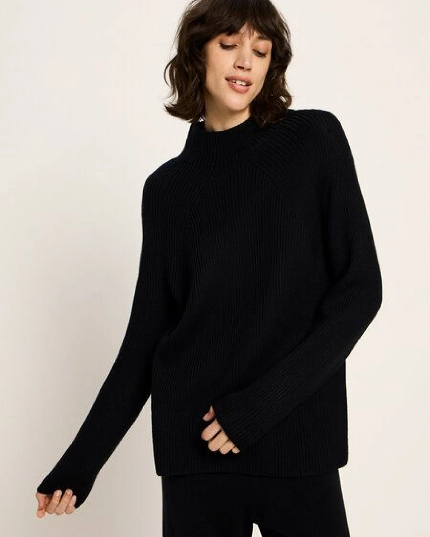 LANIUS Rippen Pullover aus Bio-Merinowolle – Ansicht 3