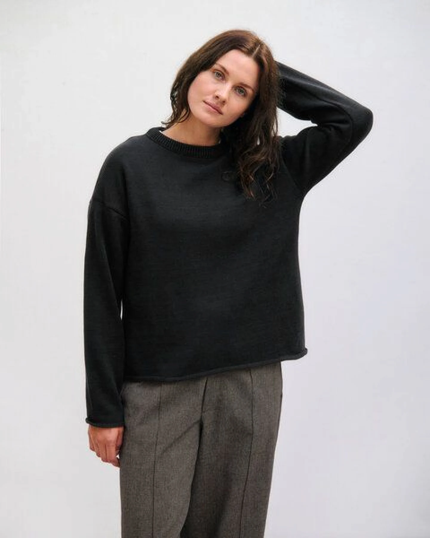 Rotholz Oversize Strickpullover – Ansicht 2