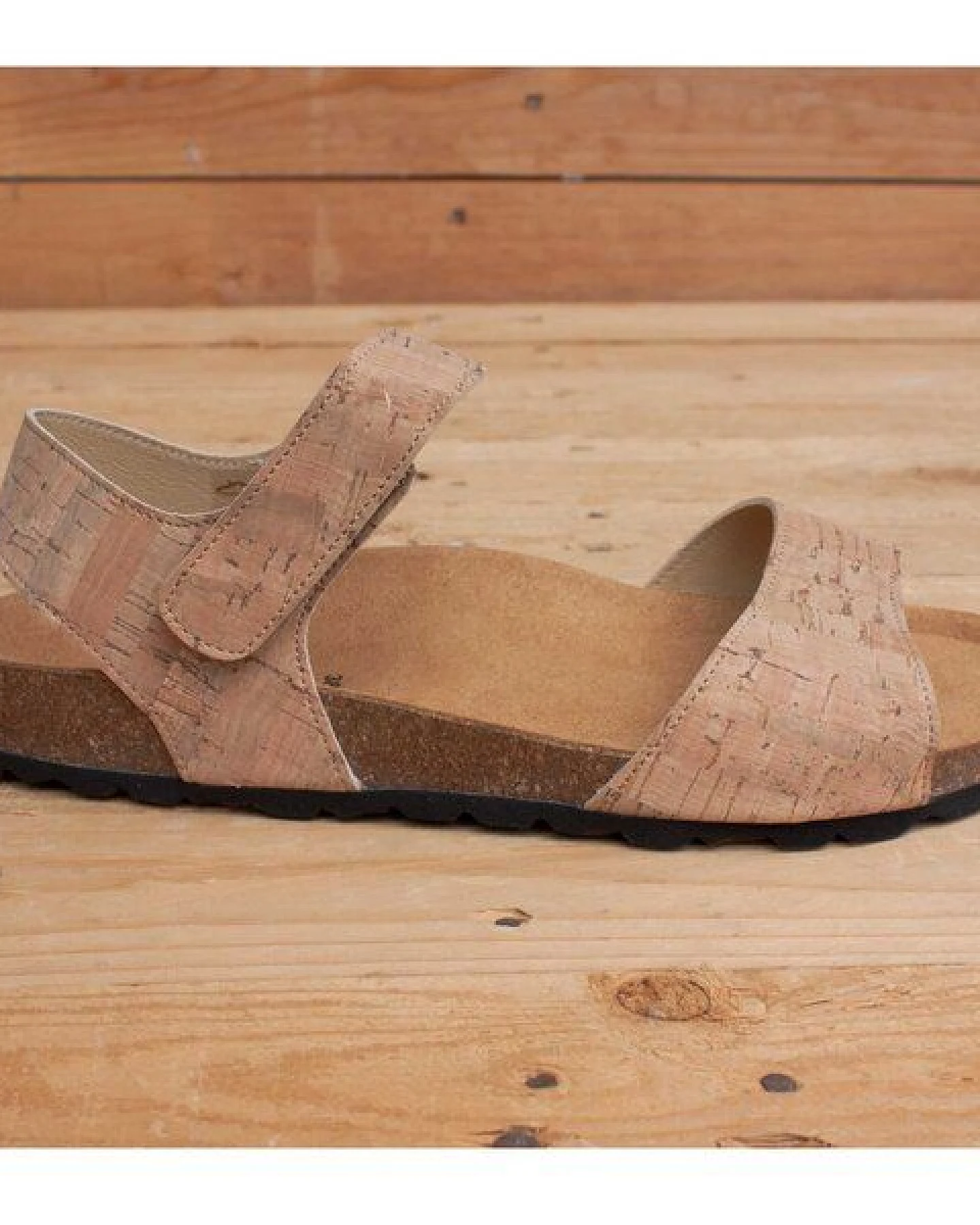 Shoezuu Vegan Vegane Riemchensandalen aus natürlichem Kork – Ansicht 3