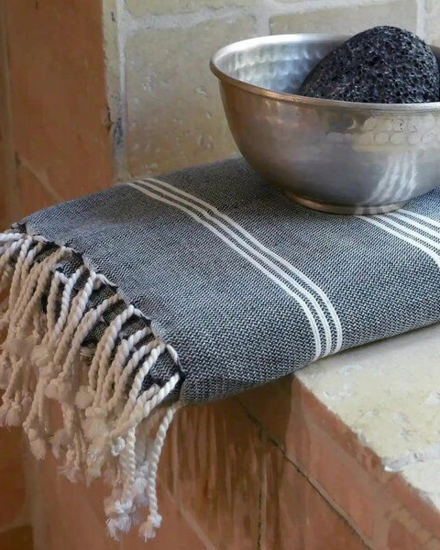 Karawan authentic Fouta HAMMAM (Peshtamal) aus Bio-Baumwolle, 100 x 200cm – Ansicht 2