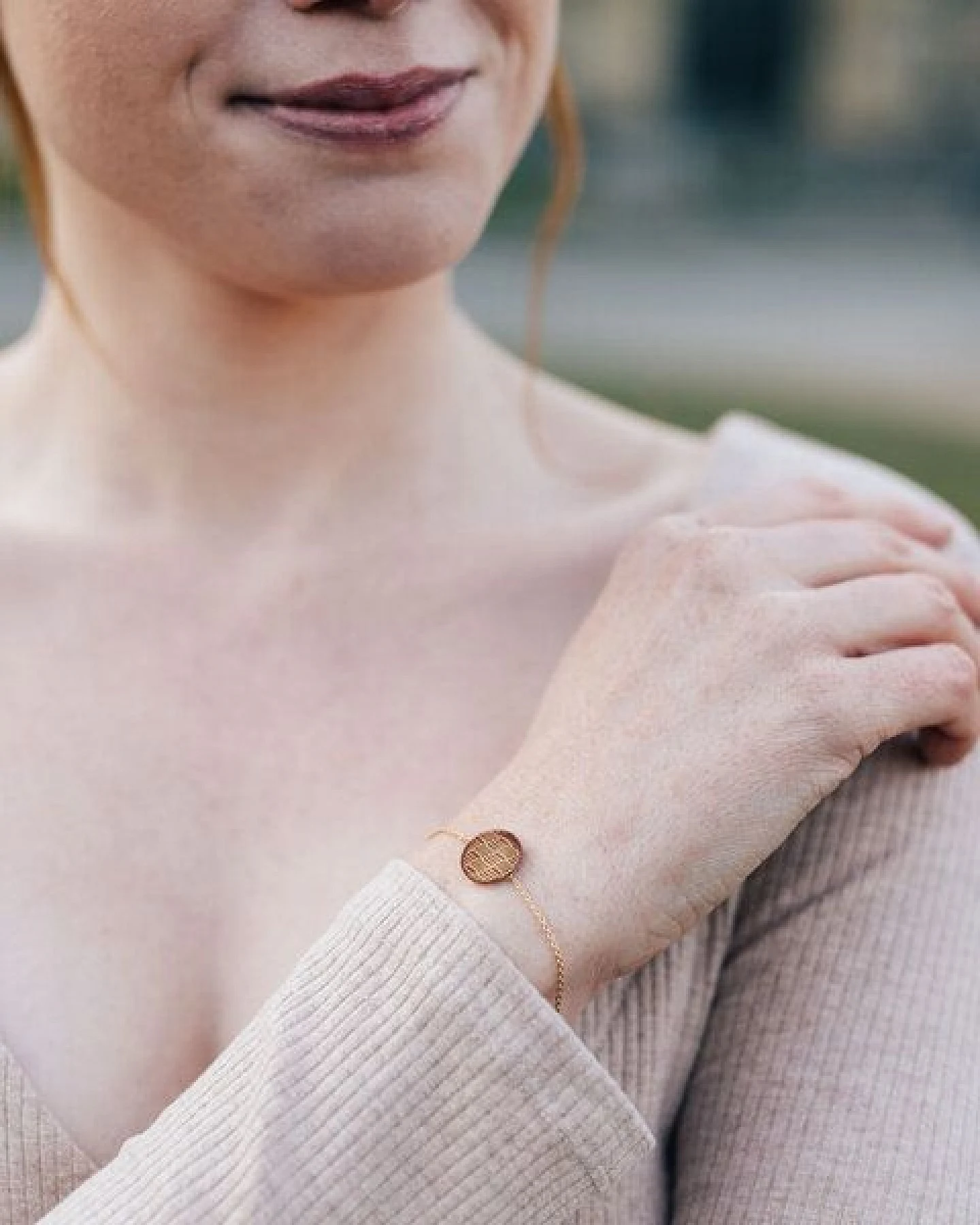 lille mus Porzellan-Armband 'Knoten' Porzellanschmuck SILBER – Ansicht 2