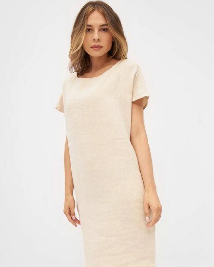 Givn Berlin Leinenkleid BLAIR aus Leinen - Beige (Linen)