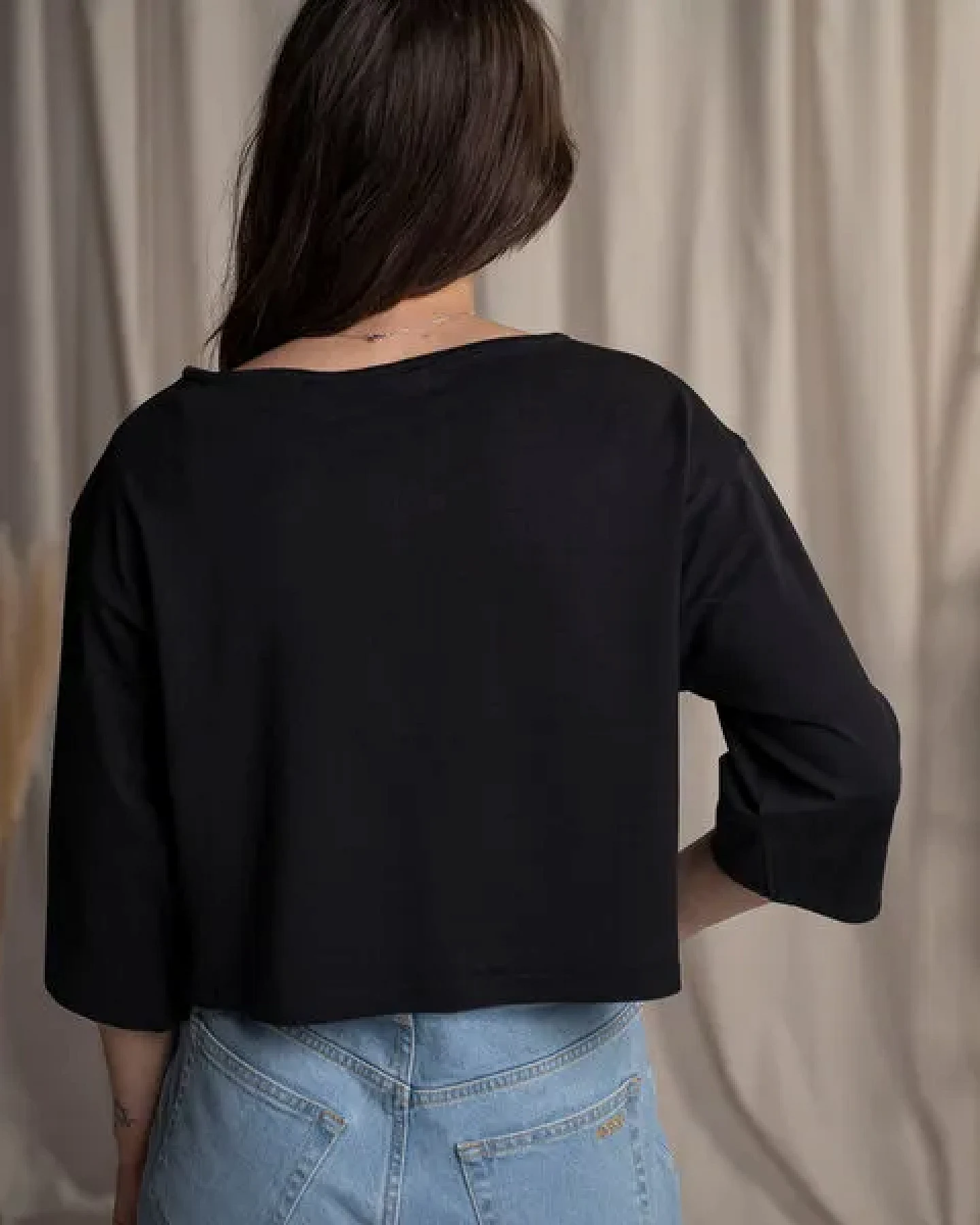 Vresh Clothing Vylda, 3/4 Crop-Top Locker mit TENCEL (TM) Lyocell – Ansicht 2