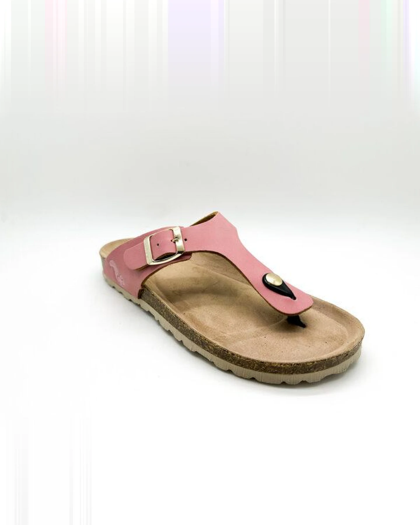 Vegane thies ® Eco Bio Thong Sandale aus rec. PET mit Kork-Tieffussbett – Ansicht 2