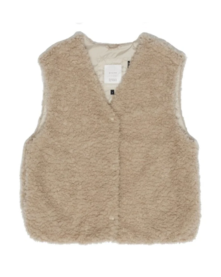 Mazine - Women's Faux-Fur Vest - Fleeceweste Gr XS beige