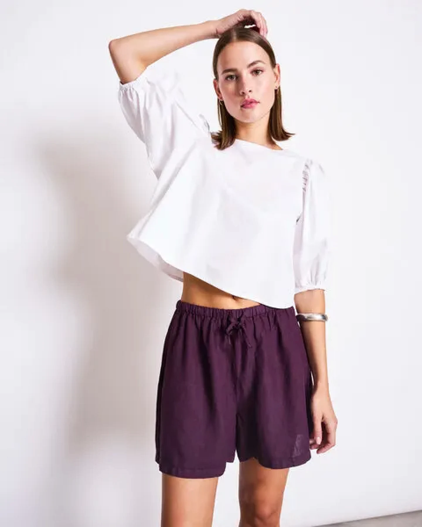 JAN N JUNE LEINEN DRAWSTRING SHORTS MARUM – Ansicht 2