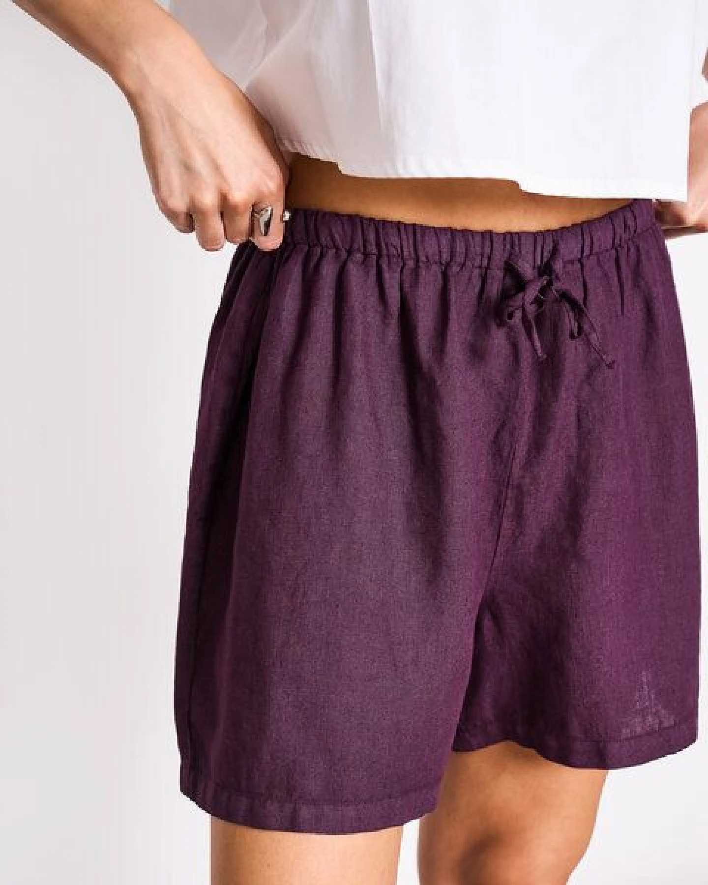 JAN N JUNE LEINEN DRAWSTRING SHORTS MARUM – Ansicht 4
