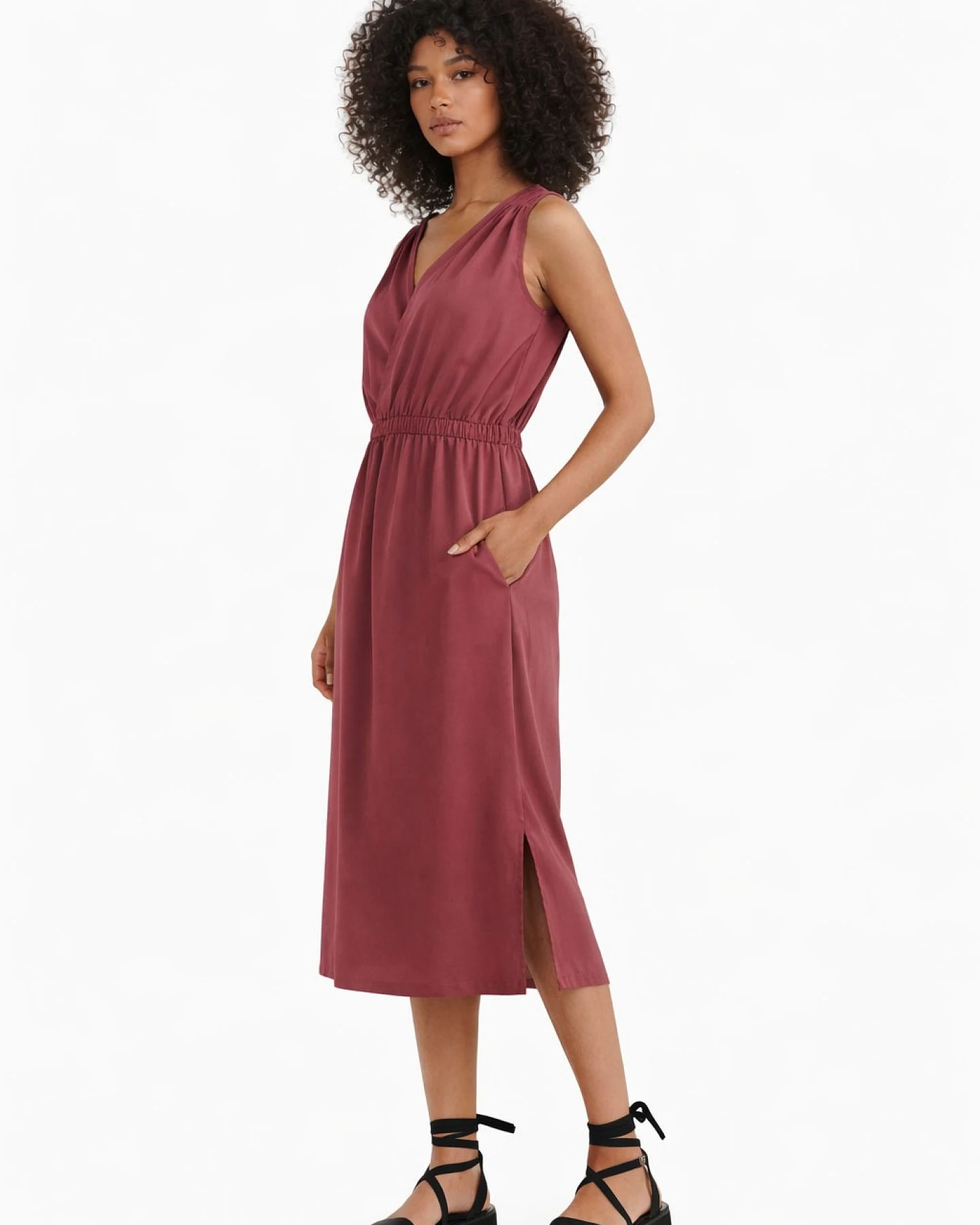 WiDDA Damen vegan Kleid Goldi Berry – Ansicht 2