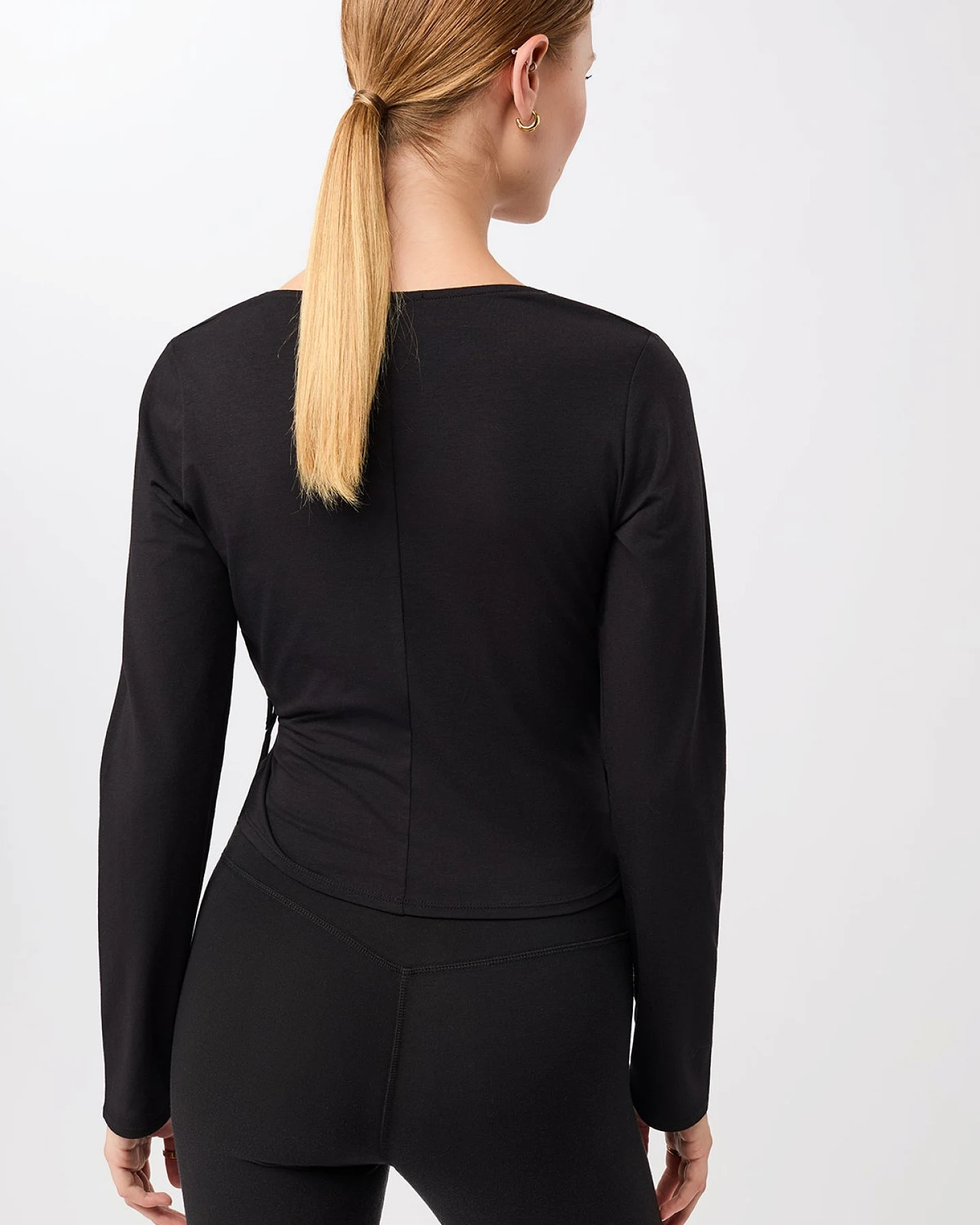 MANDALA Damen vegan Wickeloberteil Neu In Schwarz – Ansicht 2