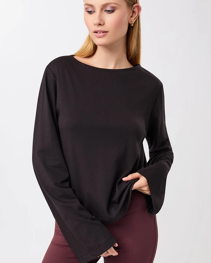 MANDALA Damen vegan Longsleeve Iconic Schwarz