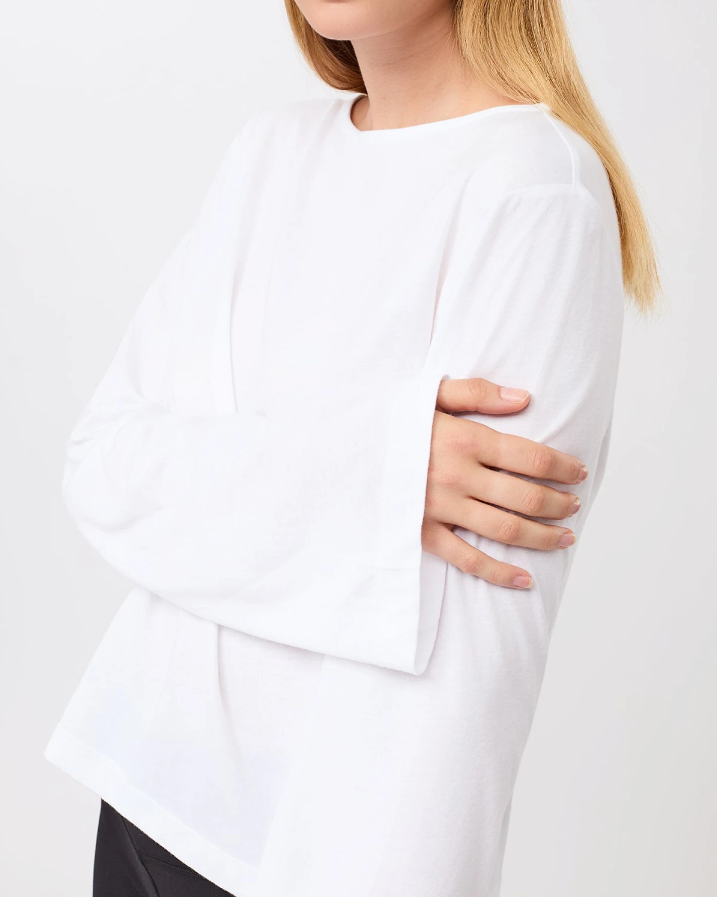MANDALA Damen vegan Longsleeve Iconic White – Ansicht 2