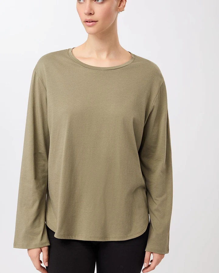 MANDALA Damen vegan Longsleeve Halfmoon Khaki