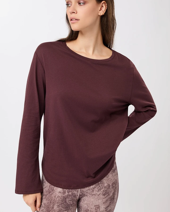 MANDALA Damen vegan Longsleeve Halfmoon Ruby