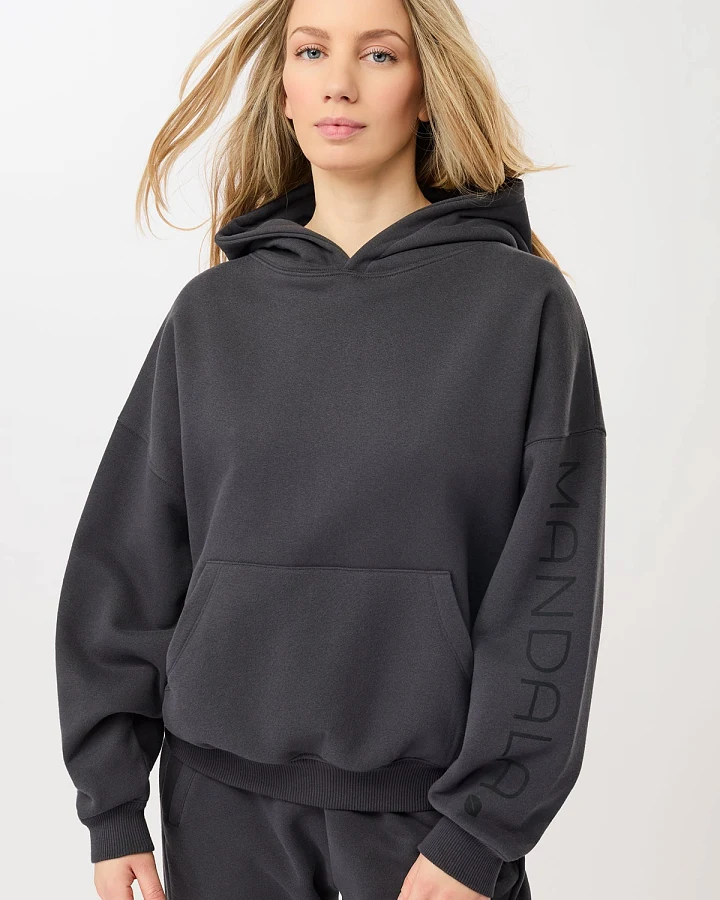 MANDALA Damen vegan Hoodie Basic Signature Grau