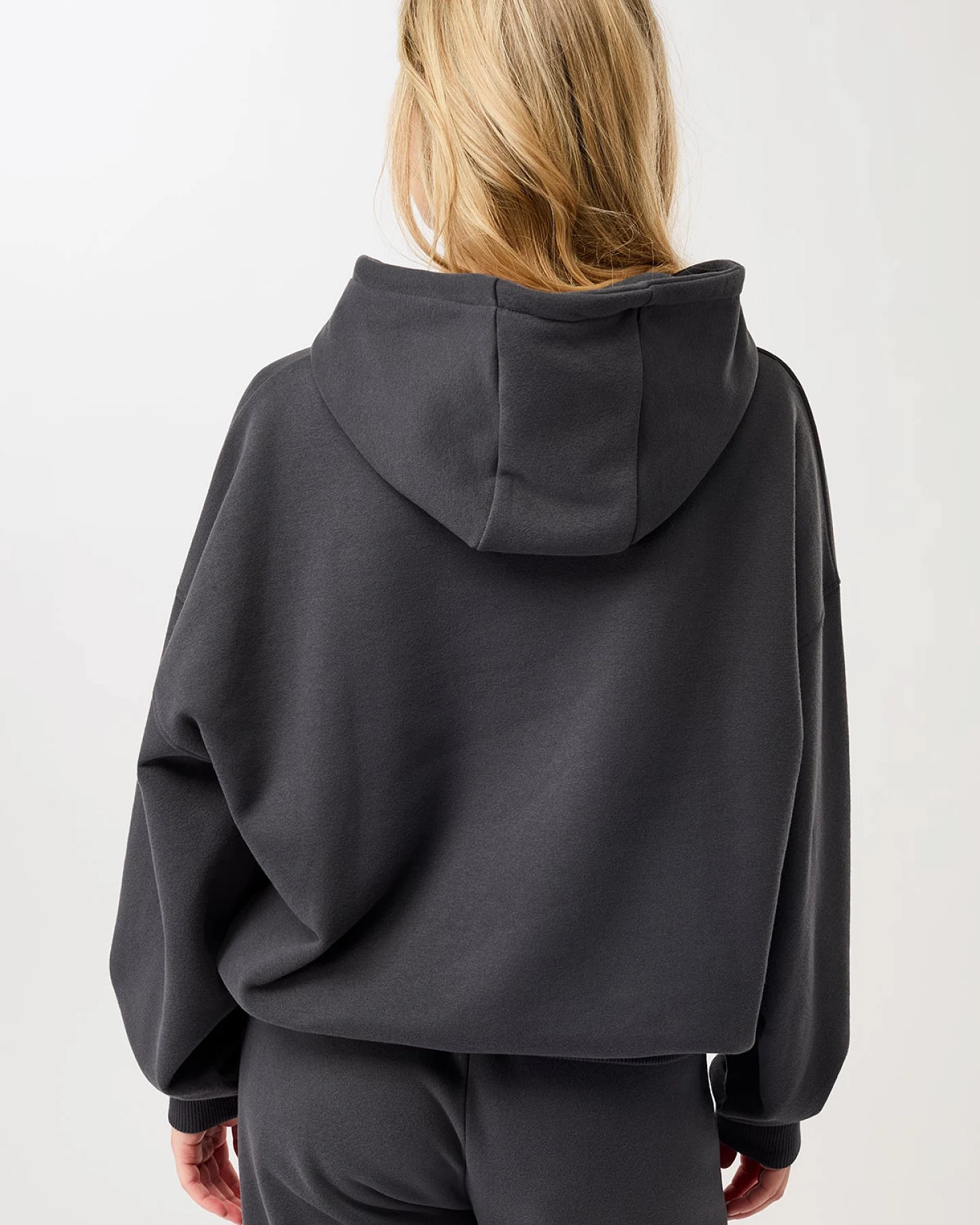 MANDALA Damen vegan Hoodie Basic Signature Grau – Ansicht 2