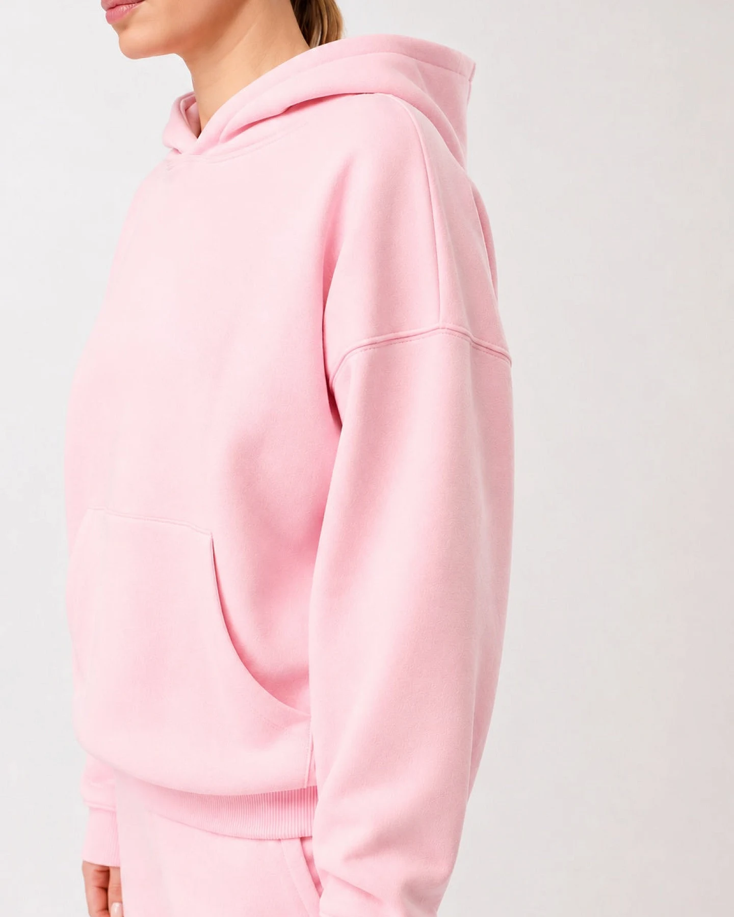 MANDALA Damen vegan Hoodie Basic Soft Pink – Ansicht 2