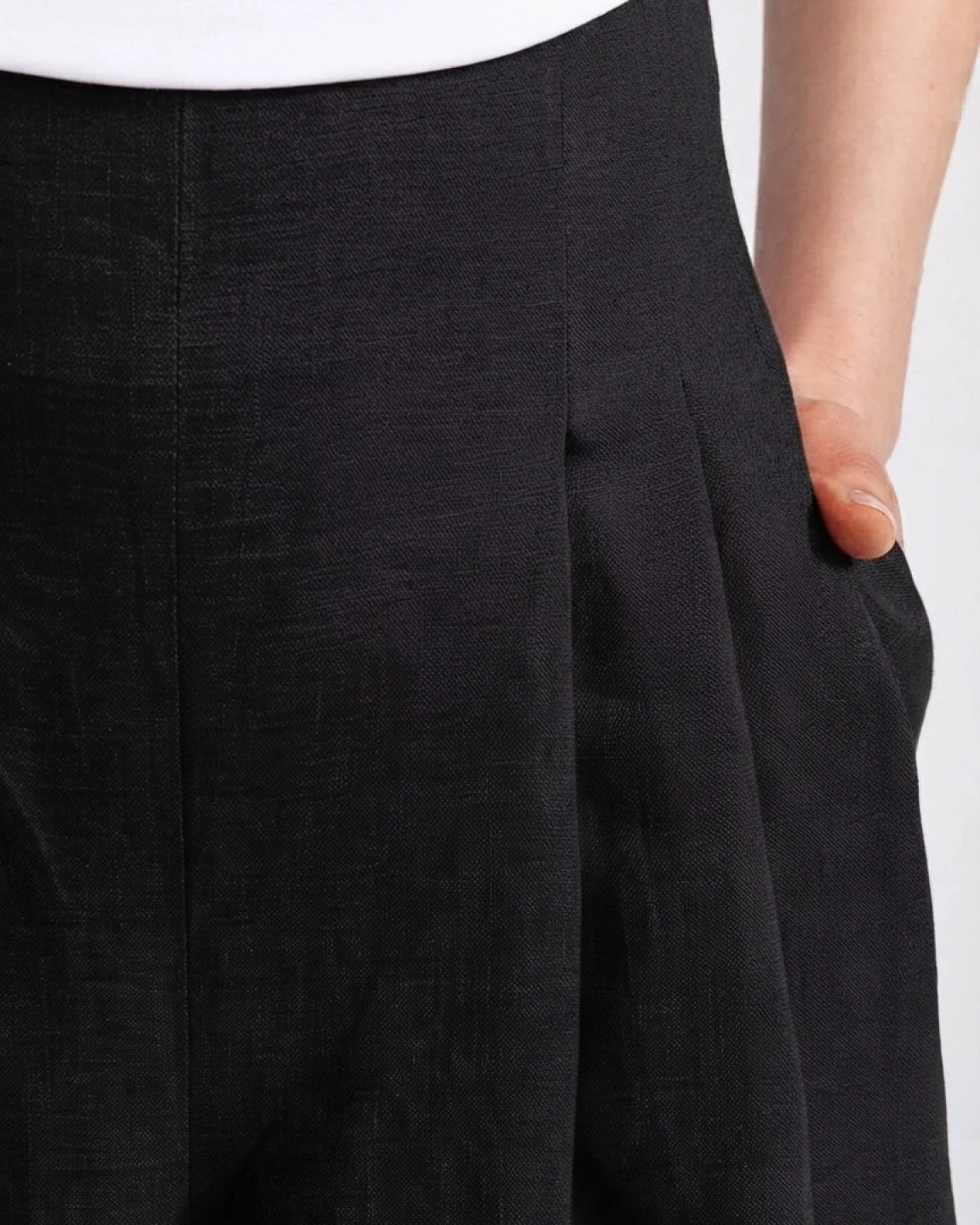 De IONESCU Damen vegan Hose Mit Hoher Taille Deva Schwarz – Ansicht 2