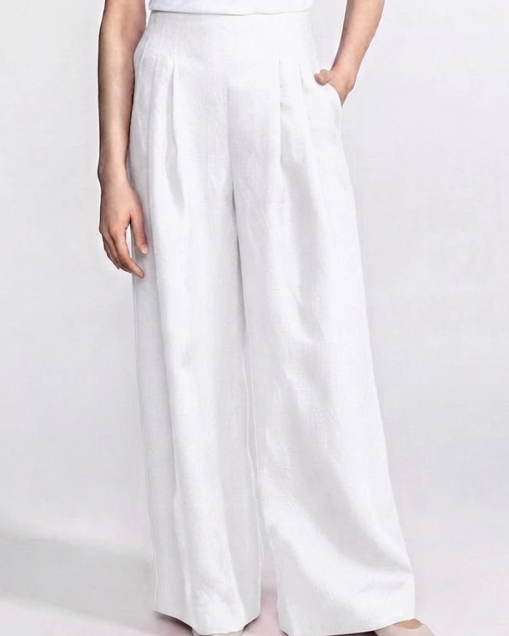 De IONESCU Damen vegan Hose Deva Weiß