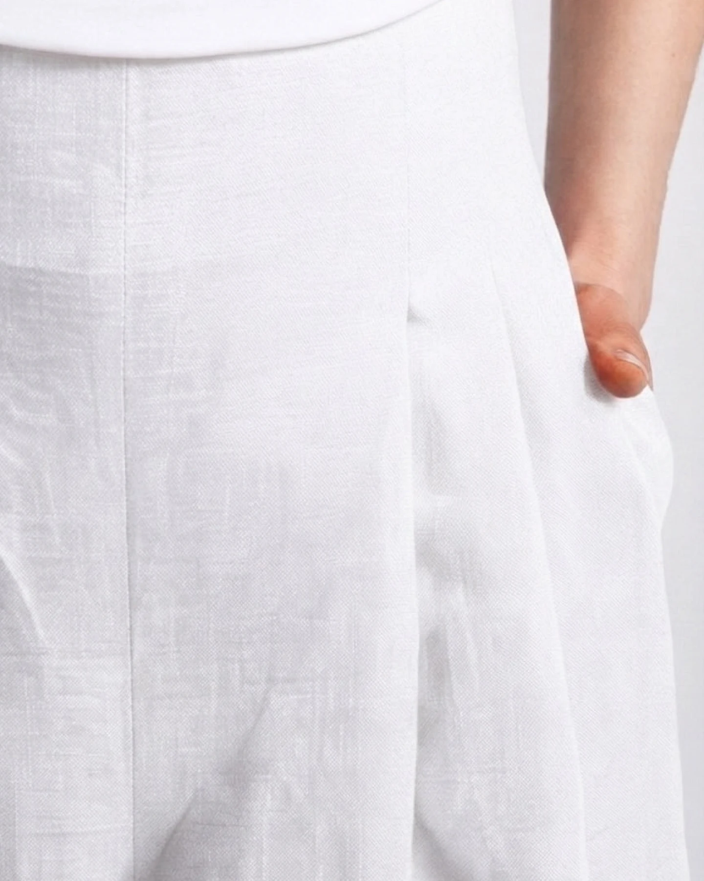 De IONESCU Damen vegan Hose Deva Weiß – Ansicht 2