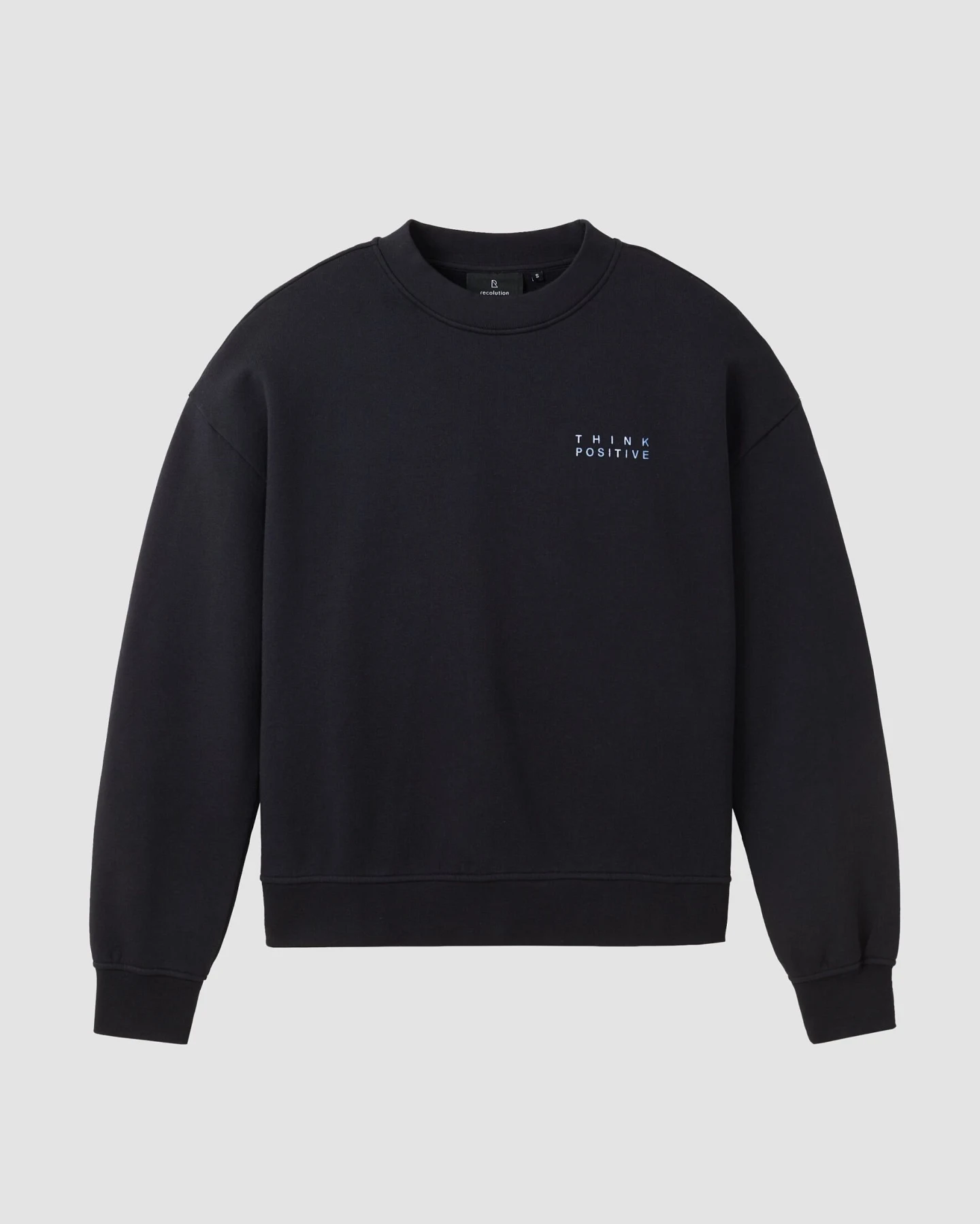 Recolution Damen vegan Sweatshirt Nerine Think Positive Schwarz – Ansicht 2